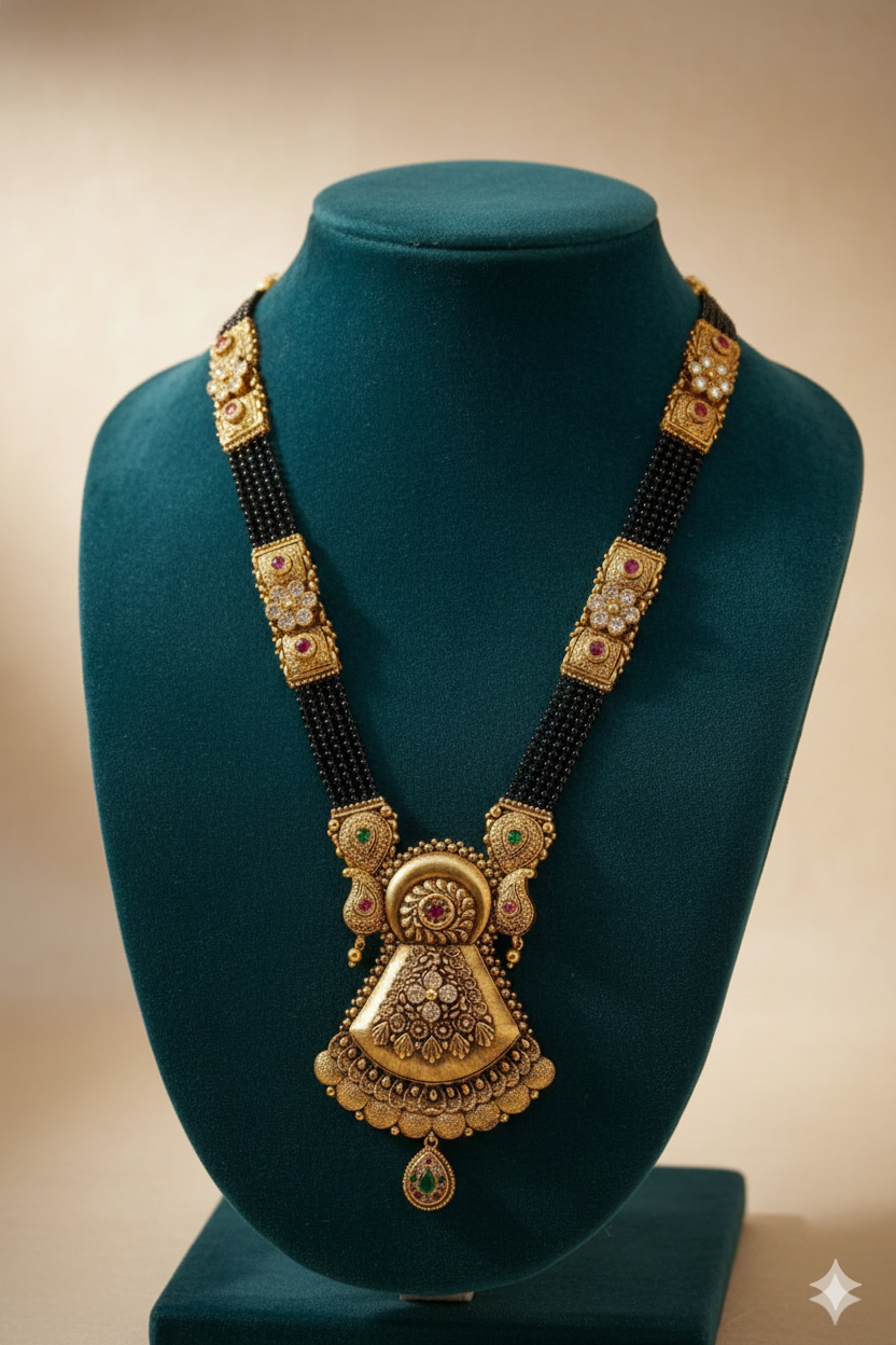 Antique Gold Traditional Long Mangalsutra