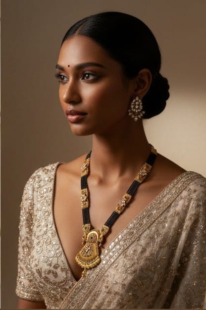 Antique Gold Traditional Long Mangalsutra