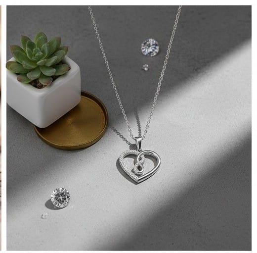 Sterling Silver Eternal Love Heart & Infinity Pendant Necklace