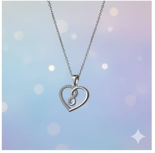Sterling Silver Eternal Love Heart & Infinity Pendant Necklace