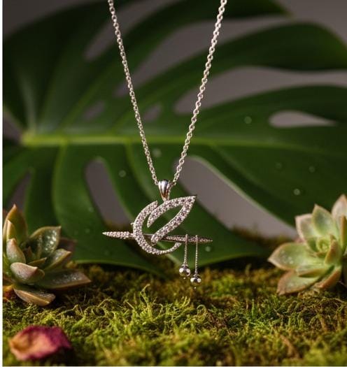 Divine 92.5 Sterling Silver Krishna Flute & Morpankh Pendant Necklace – Handcrafted Spiritual Jewelry for Women (4-5g)