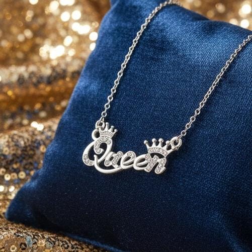 92.5 Sterling Silver Queen Crown Necklace - 5g Lightweight Premium Jewelry for Her