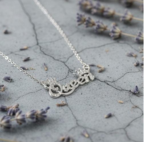 92.5 Sterling Silver Queen Crown Necklace - 5g Lightweight Premium Jewelry for Her