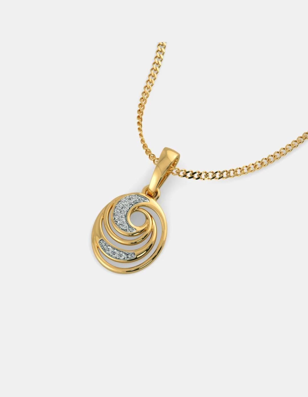 Artisan Swirl Diamond Pendant – 14Kt Solid Gold