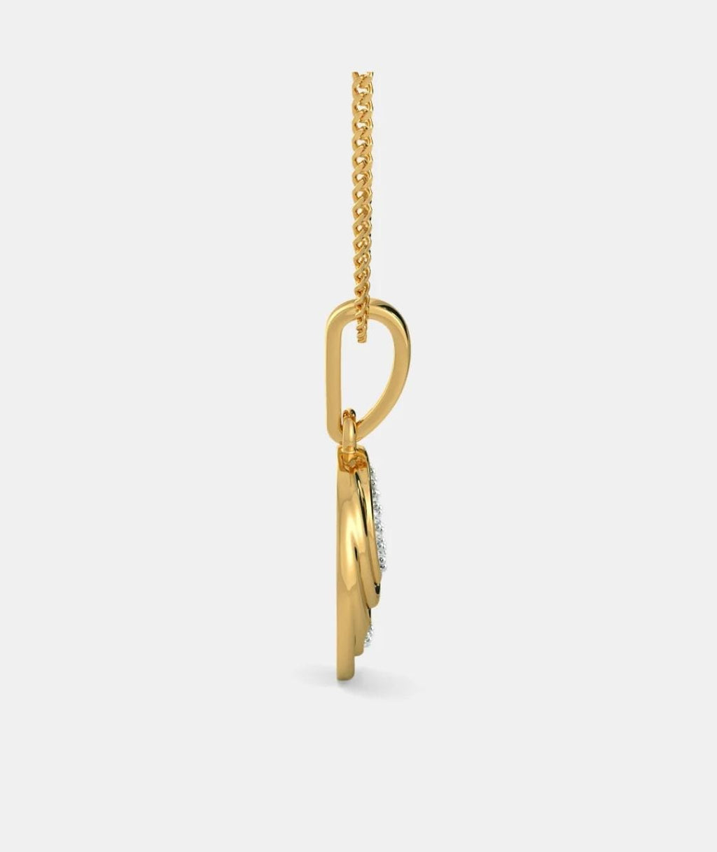 Artisan Swirl Diamond Pendant – 14Kt Solid Gold