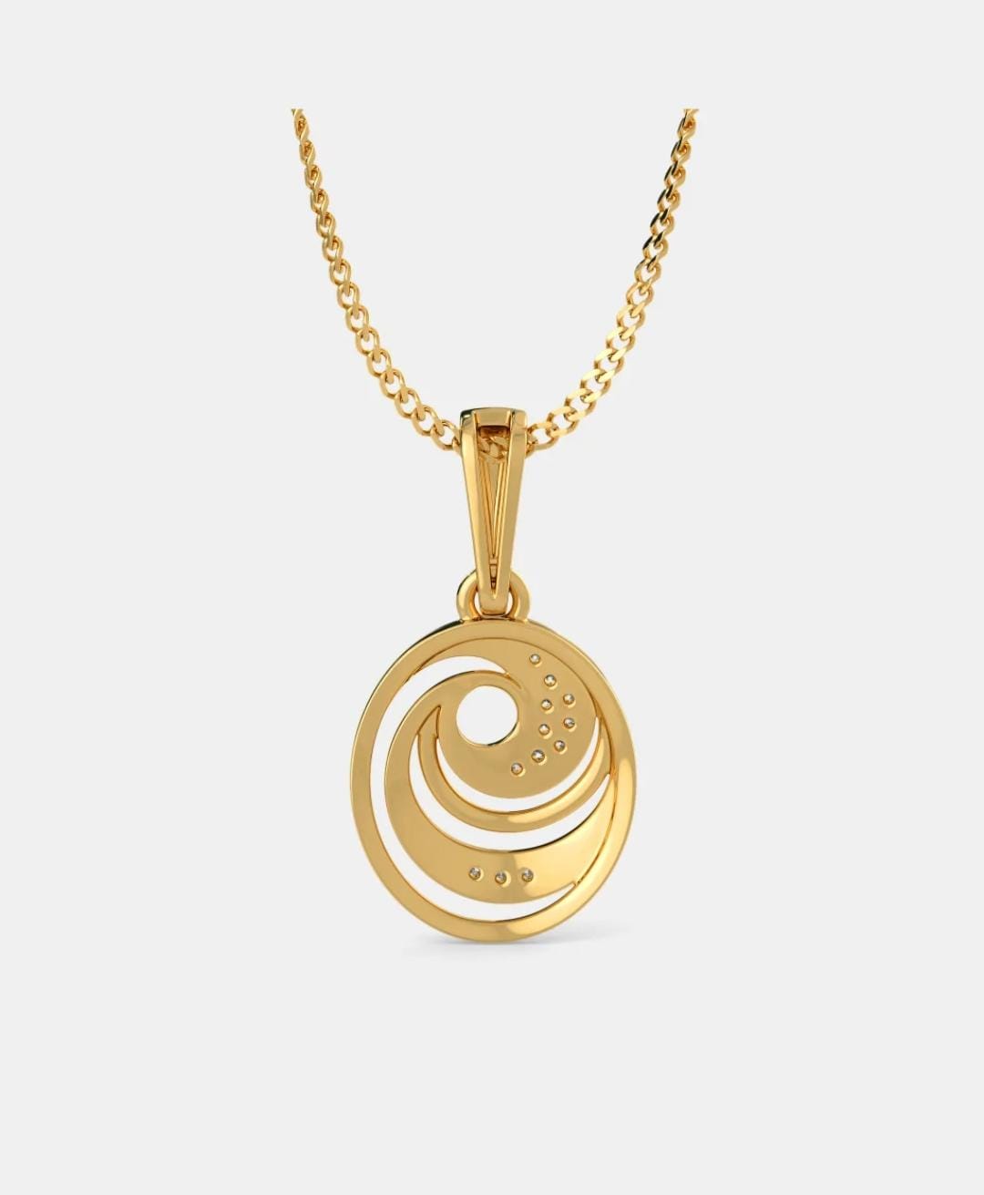 Artisan Swirl Diamond Pendant – 14Kt Solid Gold