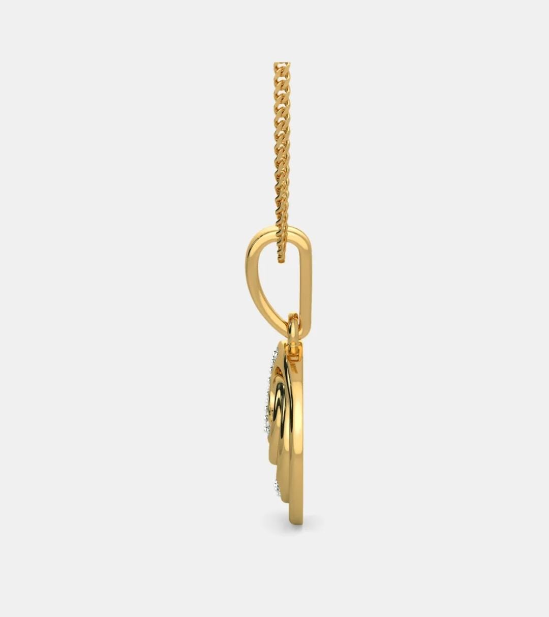 Artisan Swirl Diamond Pendant – 14Kt Solid Gold